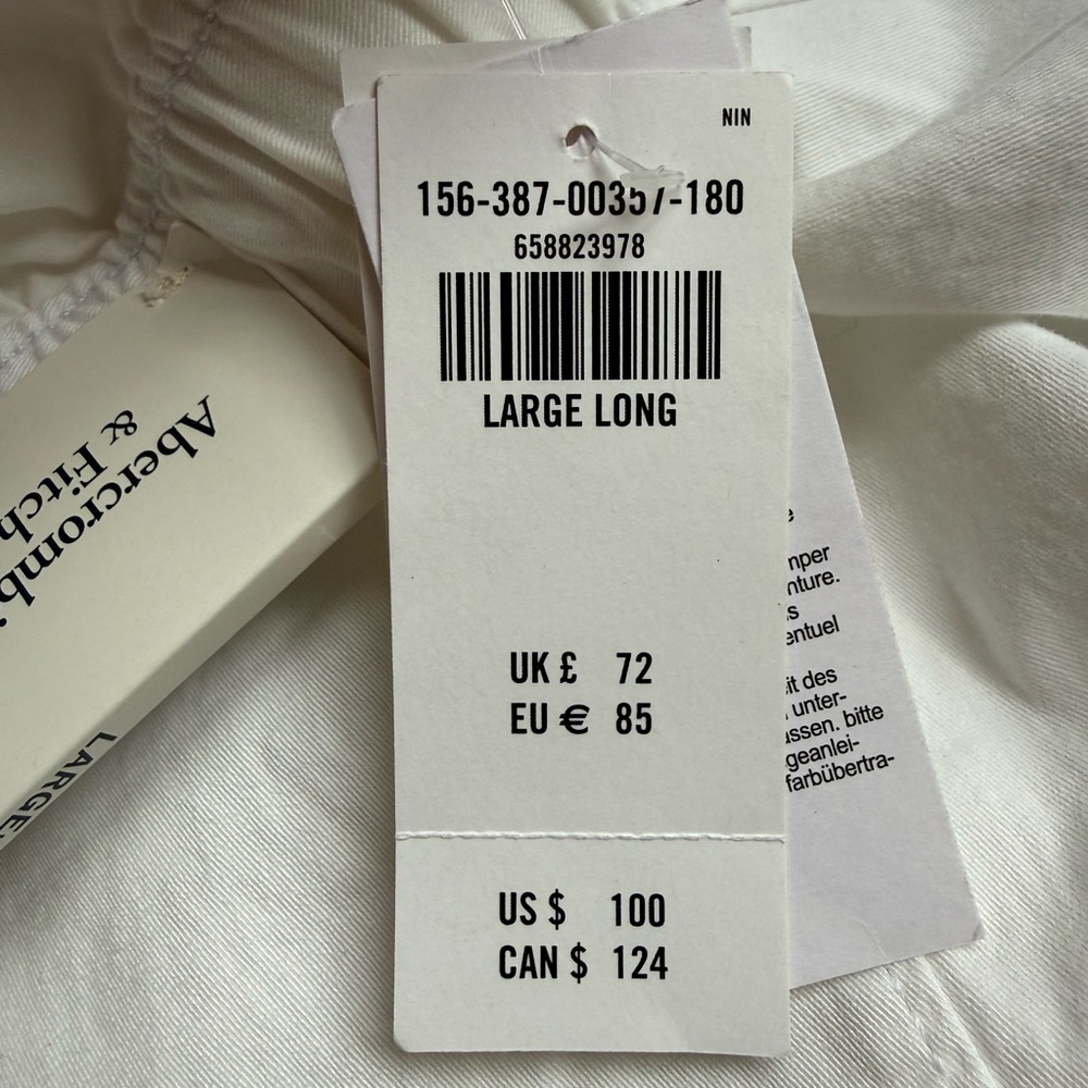 NWT Abercrombie & Fitch White High-Rise Baggy Trousers - Picture 10 of 10